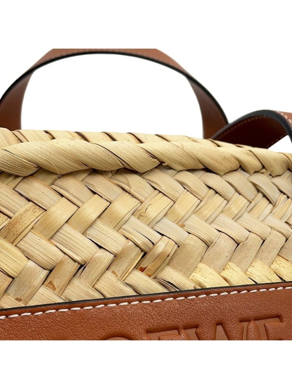 Loewe Handbag Basket Bag Small Raffia Leather - Picture 6 of 10